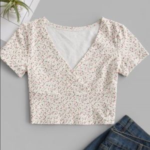 Zaful floral printed crop top